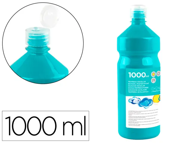 Imagen Tempera liquida liderpapel escolar 1000 ml turquesa