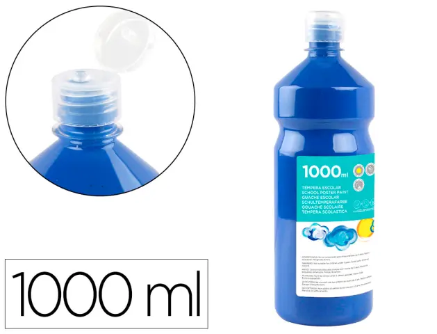Imagen Tempera liquida liderpapel escolar 1000 ml azul marino
