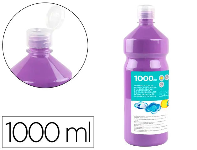 Imagen Tempera liquida liderpapel escolar 1000 ml lila