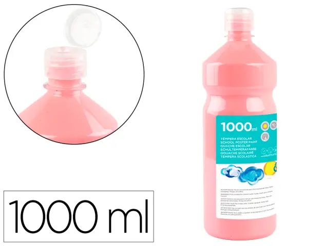 Imagen Tempera liquida liderpapel escolar 1000 ml rosa
