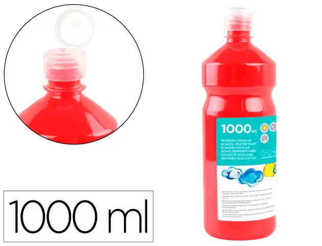 Imagen Tempera liquida liderpapel escolar 1000 ml rojo