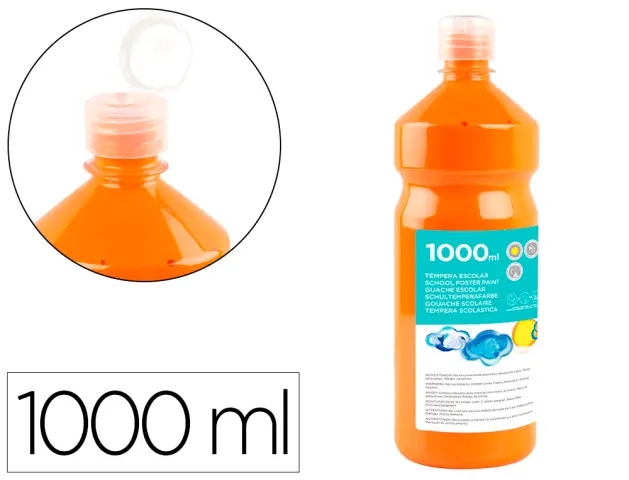 Imagen Tempera liquida liderpapel escolar 1000 ml naranja