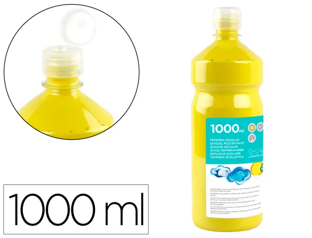 Imagen Tempera liquida liderpapel escolar 1000 ml amarillo limon