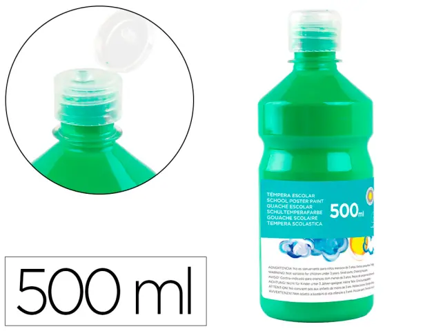 Imagen Tempera liquida liderpapel escolar 500 ml verde