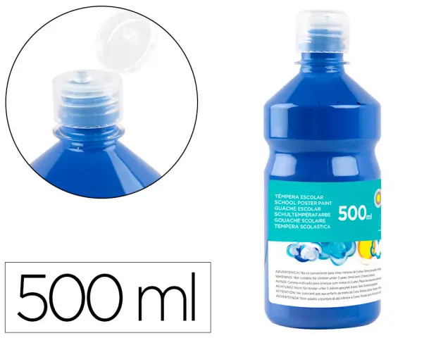 Imagen Tempera liquida liderpapel escolar 500 ml azul marino