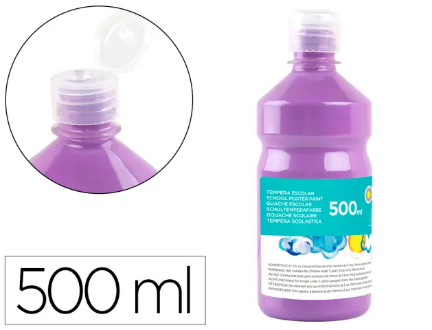 Imagen Tempera liquida liderpapel escolar 500 ml lila