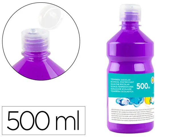 Imagen Tempera liquida liderpapel escolar 500 ml violeta