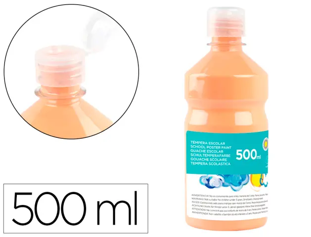 Imagen Tempera liquida liderpapel escolar 500 ml carne