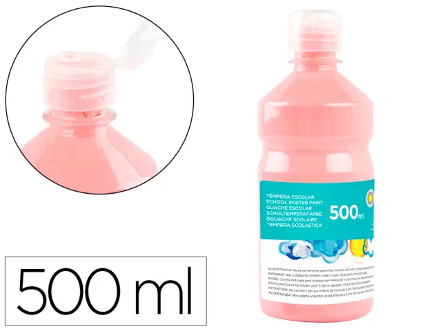 Imagen Tempera liquida liderpapel escolar 500 ml rosa