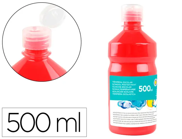 Imagen Tempera liquida liderpapel escolar 500 ml rojo