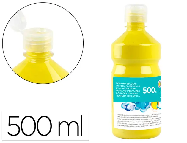 Imagen Tempera liquida liderpapel escolar 500 ml amarillo limon