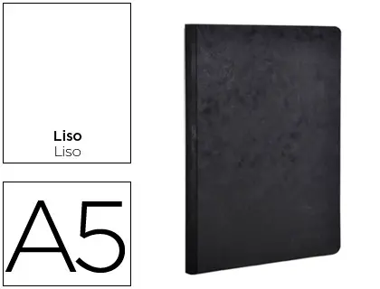 Imagen Libreta age-bag tapa cartulina lomo cosido liso 96 hojas color negro 148x210 mm