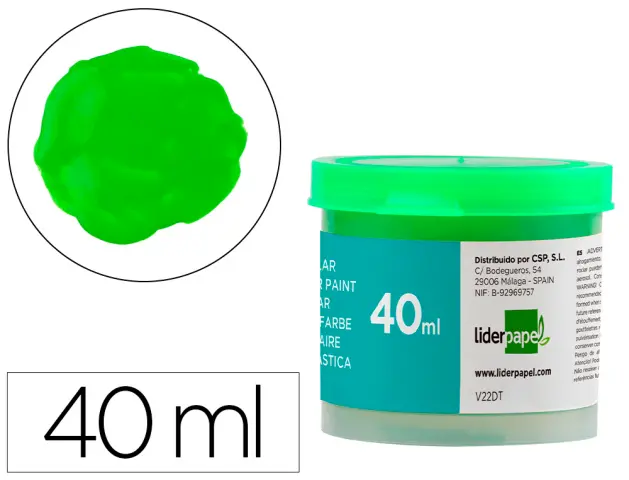 Imagen Tempera liderpapel escolar 40 ml verde claro