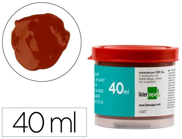 Imagen Tempera liderpapel escolar 40 ml marron