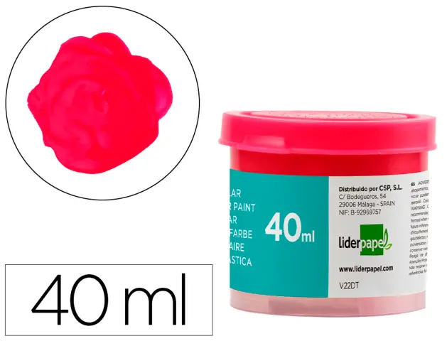 Imagen Tempera liderpapel escolar 40 ml magenta