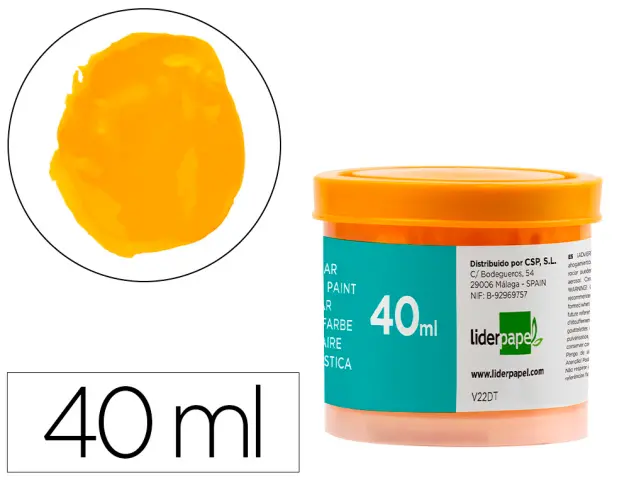 Imagen Tempera liderpapel escolar 40 ml amarillo oro