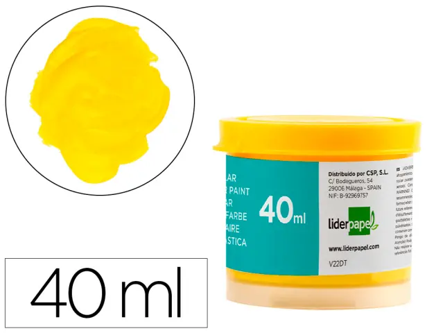 Imagen Tempera liderpapel escolar 40 ml amarillo