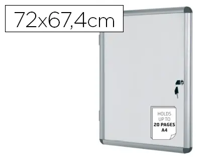 Imagen Vitrina de anuncios bi-office fondo magnetico extraplana de interior 720x674 mm