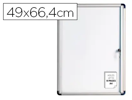 Imagen Vitrina de anuncios bi-office fondo magnetico extraplana de interior 490x664 mm