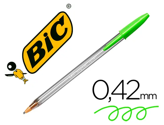 Imagen Boligrafo bic cristal fun verde lima punta 1,6 mm