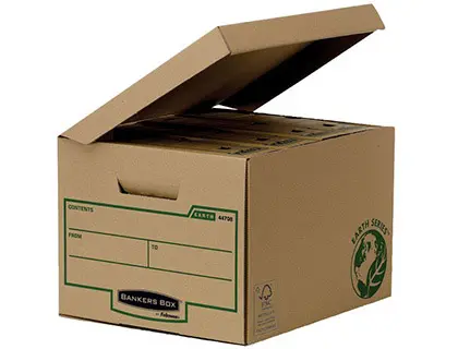 Imagen Cajon fellowes carton reciclado para almacenamiento de archivadores capacidad 4 cajas de archivo 80 mm