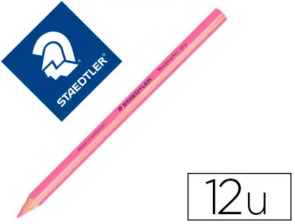 Imagen Lapices fluorescente staedtler triangular top star rosa caja de 12 unidades