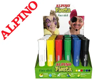 Imagen Barra maquillaje alpino fiesta face stick expositor de 36 unidades colores surtidos