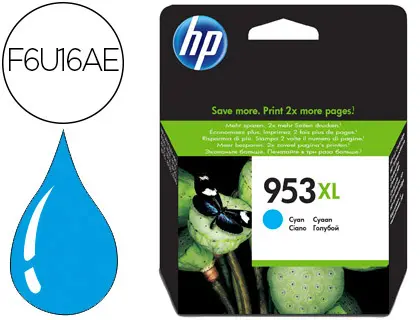 Imagen Ink-jet hp jet 953xl officejet pro 8210 / 8710 / 8725 / 7730 1.600 paginas cian