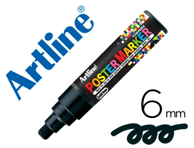 Imagen Rotulador artline poster marker epp-6-neg punta redonda 6 mm color negro
