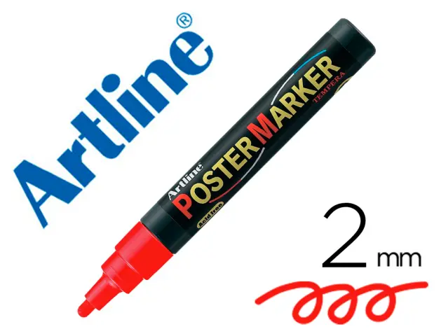 Imagen Rotulador artline poster marker epp-4-roj punta redonda 2 mm color rojo