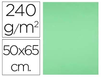 Imagen Cartulina liderpapel 50x65 cm 240g/m2 verde pistacho paquete de 25 unidades