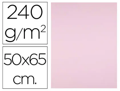 Imagen Cartulina liderpapel 50x65 cm 240g/m2 rosa paquete de 25 unidades