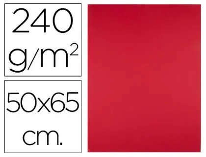 Imagen Cartulina liderpapel 50x65 cm 240g/m2 rojo navidad paquete de 25 unidades