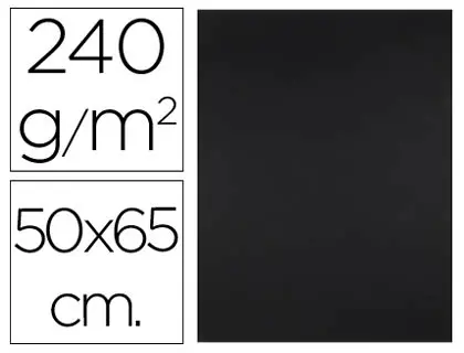 Imagen Cartulina liderpapel 50x65 cm 240g/m2 negro paquete de 25 unidades