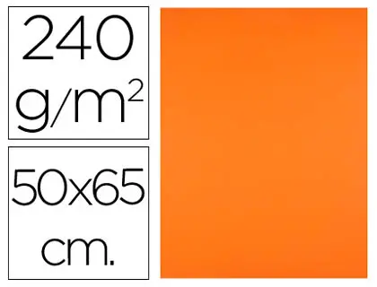Imagen Cartulina liderpapel 50x65 cm 240g/m2 naranja paquete de 25 unidades