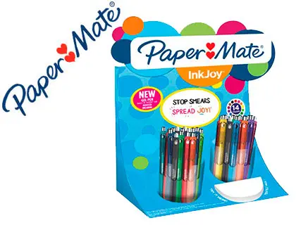 Imagen Boligrafo paper mate inkjoy retractil gel pen trazo 0,7 mm expositor de 60 unidades colores surtidos