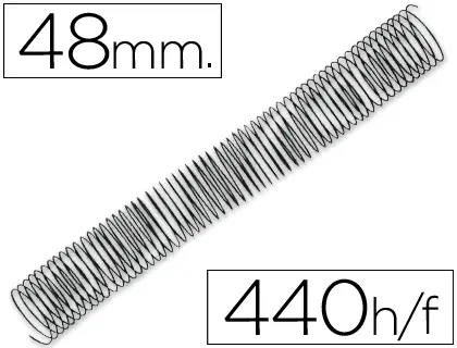 Imagen Espiral metalico q-connect 64 5:1 48mm 1,2mm caja de 25 unidades