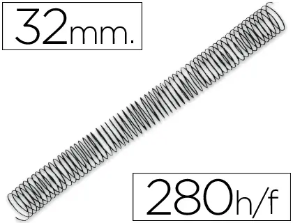 Imagen Espiral metalico q-connect 64 5:1 32mm 1,2mm caja de 50 unidades