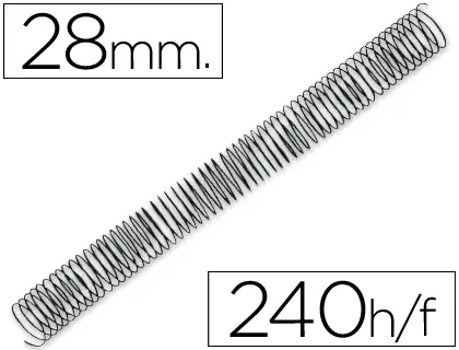 Imagen Espiral metalico q-connect 64 5:1 28mm 1,2mm caja de 50 unidades
