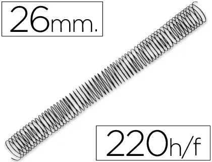 Imagen Espiral metalico q-connect 64 5:1 26mm 1,2mm caja de 50 unidades