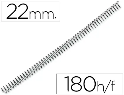 Imagen Espiral metalico q-connect 64 5:1 22mm 1,2mm caja de 100 unidades