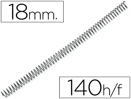 Imagen Espiral metalico q-connect 64 5:1 18mm 1,2mm caja de 100 unidades