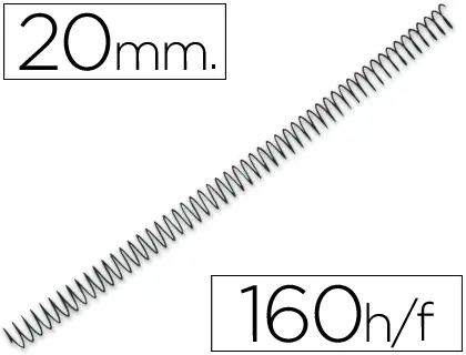 Imagen Espiral metalico q-connect 56 4:1 20mm 1,2mm caja de 100 unidades