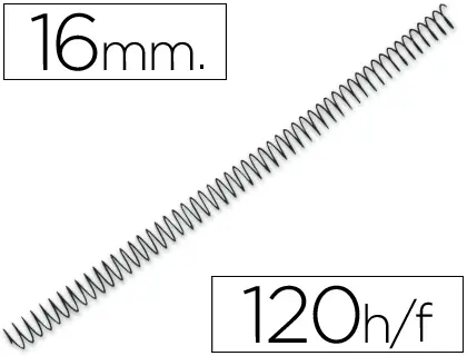 Imagen Espiral metalico q-connect 56 4:1 16mm 1,2mm caja de 100 unidades