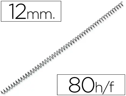 Imagen Espiral metalico q-connect 56 4:1 12mm 1mm caja de 200 unidades