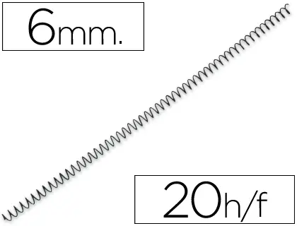 Imagen Espiral metalico q-connect 56 4:1 6mm 1mm caja de 200 unidades