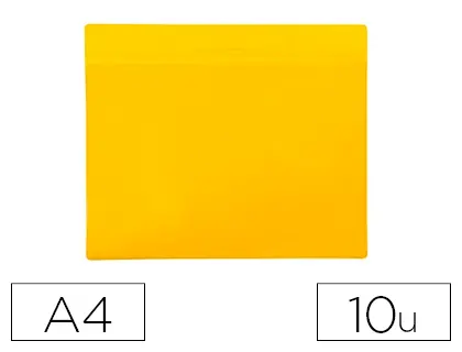 Imagen Funda tarifold magnetica din a4 horizontal identificacion palets y estanterias amarillo pack de 10 unidades