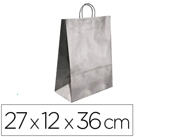 Imagen Bolsa kraft q-connect plata asa retorcida 270x120x360 mm