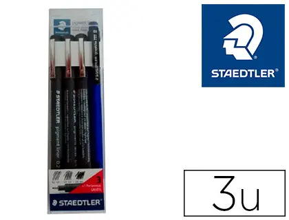 Imagen Rotulador staedtler calibrado micrometrico negro bolsa de 3 unidades 0,2 -0,4- 0,8 mm + portaminas 777 regalo