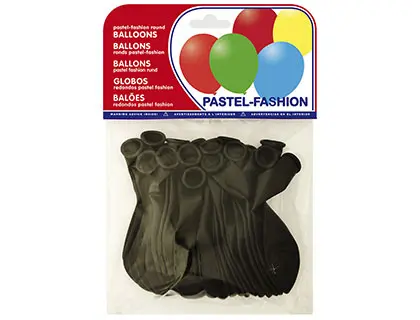 Imagen Globos pastel negro bolsa de 20 unidades